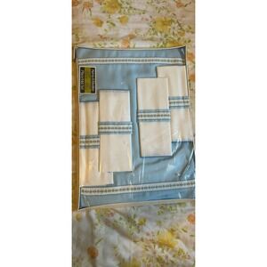 Vintage NEW Linen Placemat Napkin Set Kitchen Baby Blue Kemp And Beatley